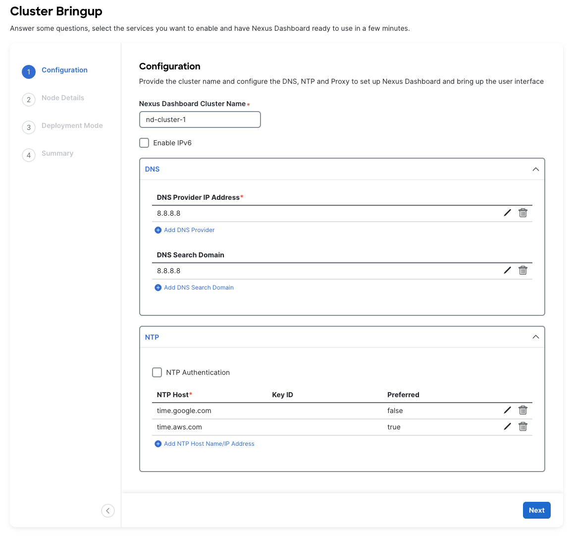 Cluster Bringup Config 2